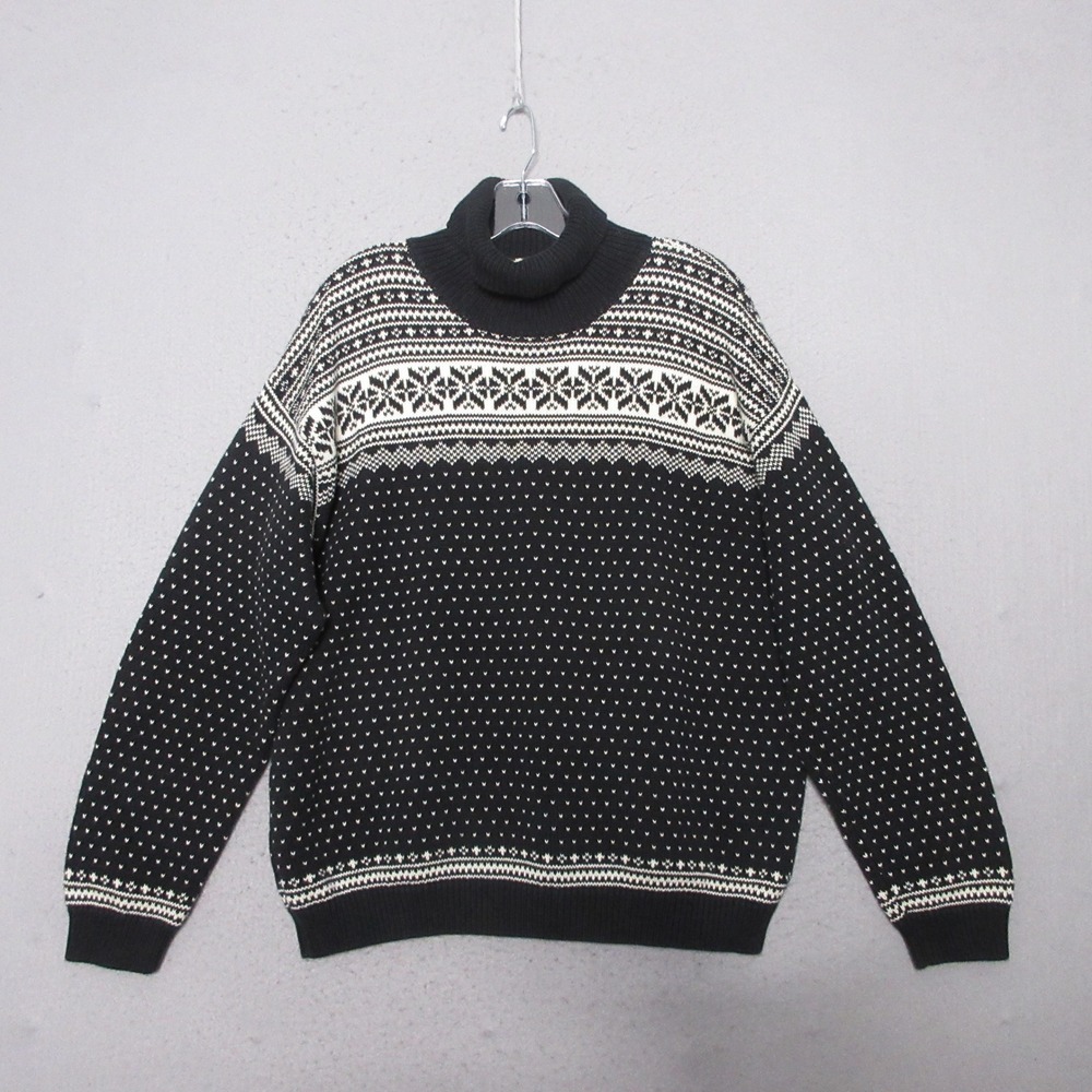Vintage LL Bean Sweater Women XL Fair Isle Turtleneck Nordic‎ Birds Eye Classic